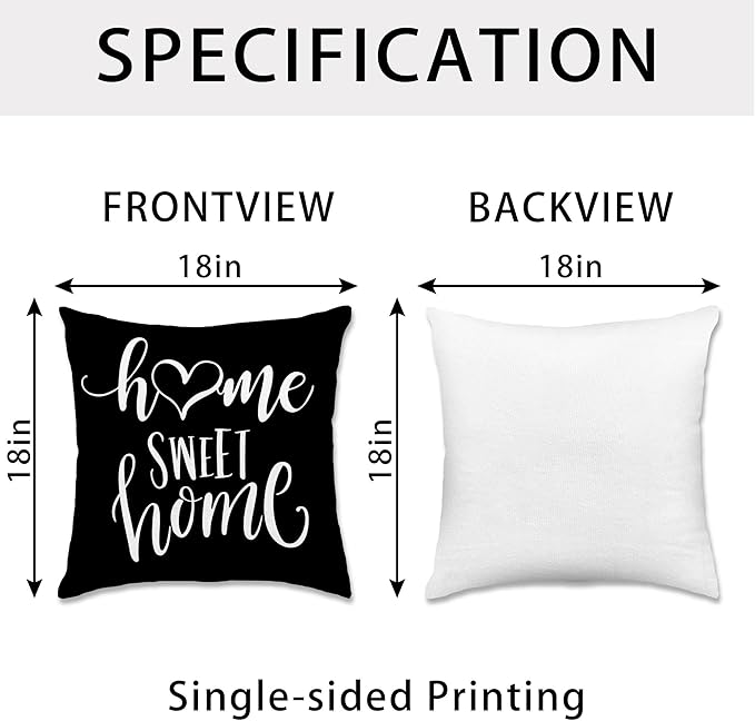 Hexagram Geometric Black Pillow Covers 18x18 Set of 4, Decorative Outdoor Boho - Image 4