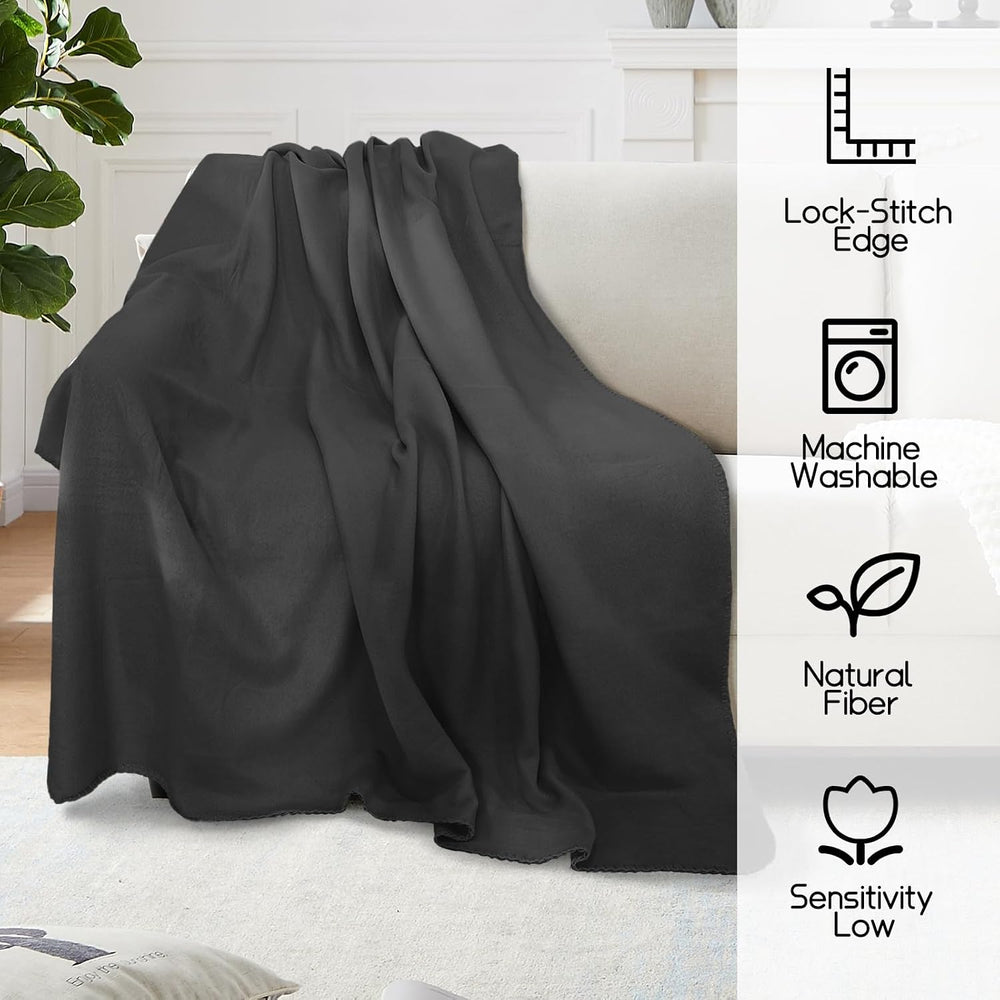 24 Pcs Soft Fleece Blankets Bulk 60 x 50 in, Lightweight Throw Blankets in Bu...