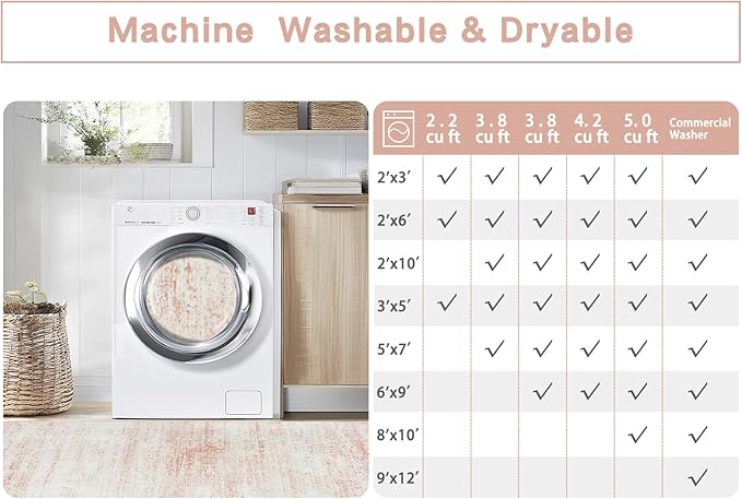 Washable Rugs 6x9 Area Rugs for Living Room, Dining Room- Ultra Soft Faux Wool - Image 9