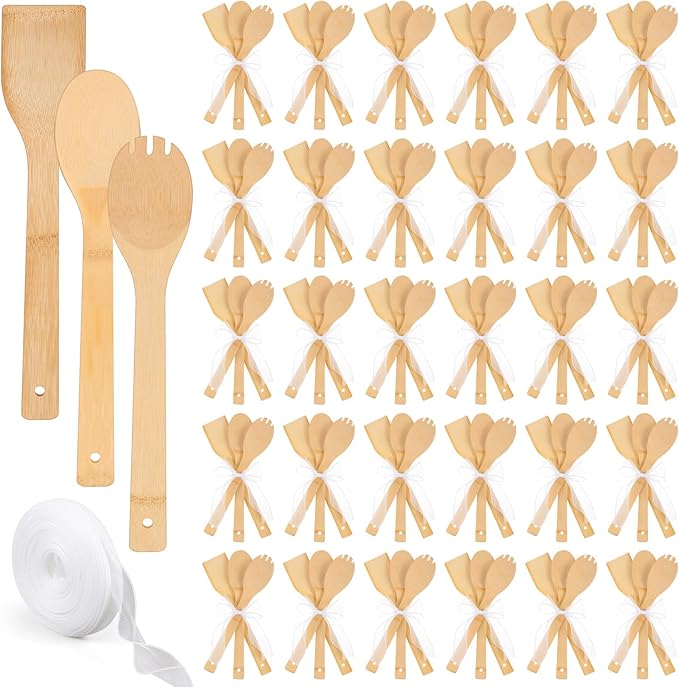 Reallnaive 108 Pcs Bamboo Spatula Wooden Kitchen Utensil Bulk 12''wood Spoon by Unknown