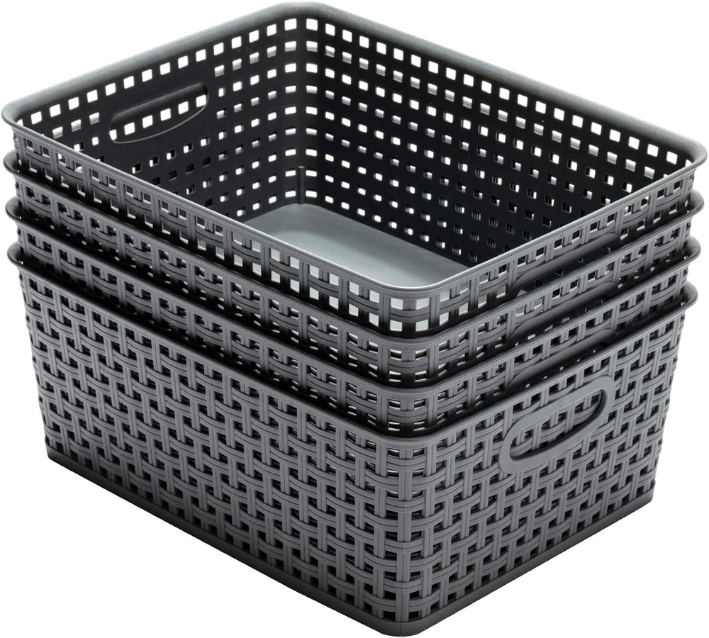 Eslite Plastic Storage Baskets for Organizing,11"X8.5"X4.7",Pa...