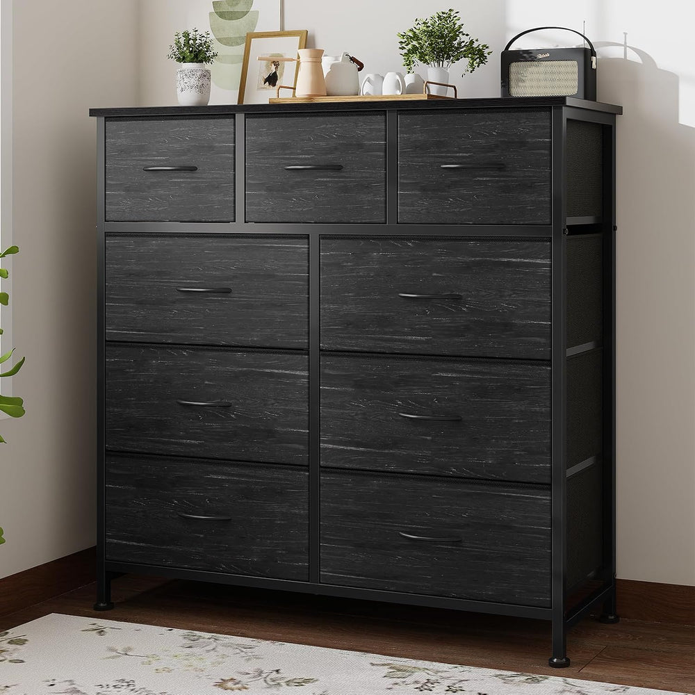 Fabric Dresser for Bedroom with 9 Drawers, Storage Tower
