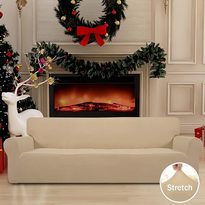 Easy-Going Stretch 4 Seater Sofa Slipcover 1-Piece Sofa Cover Furniture - Image 2