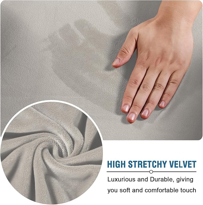 H.VERSAILTEX Wingback Chair Covers Velvet Plush Wing Chair Slipcover 1 Piece - Image 3