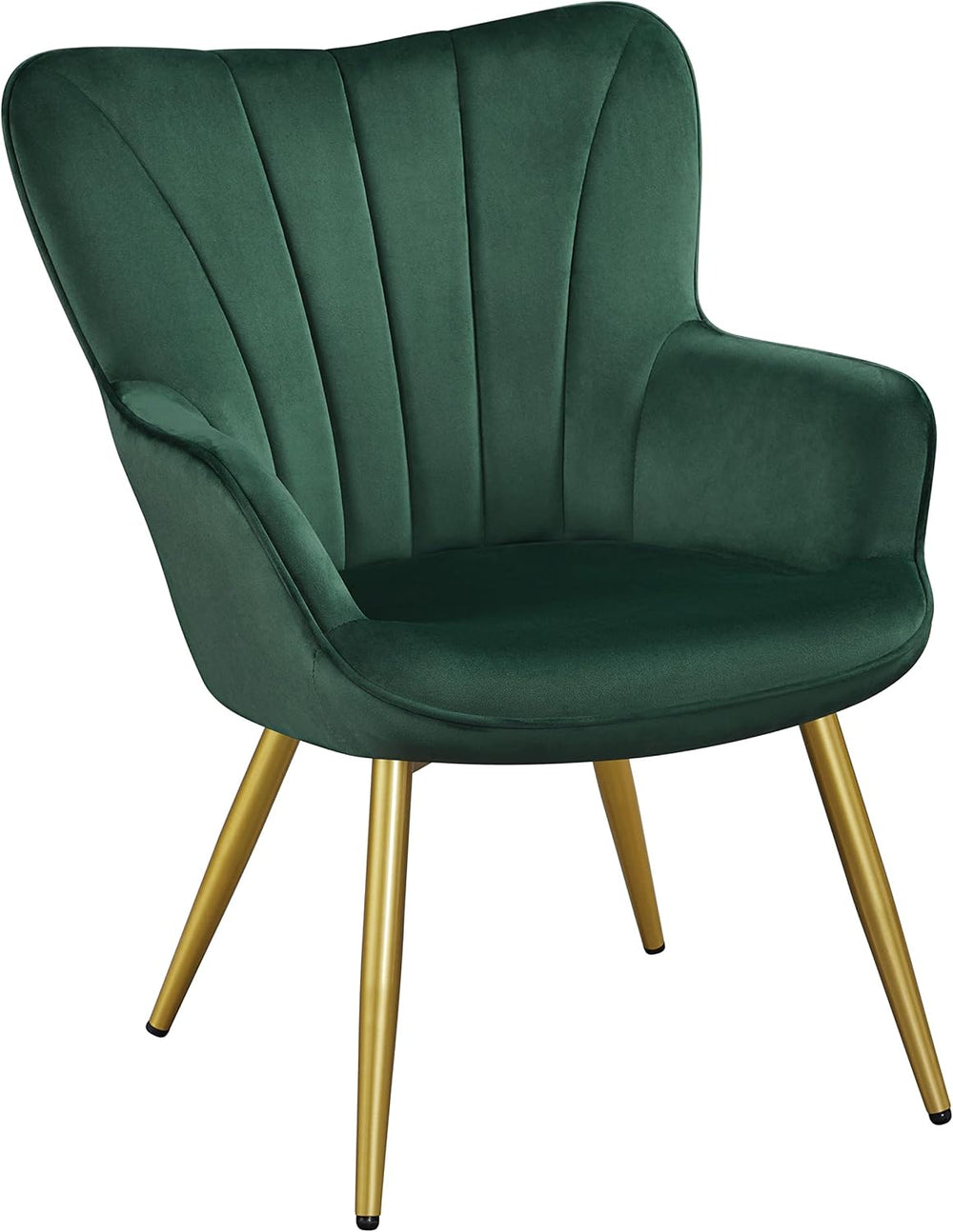 Yaheetech Accent Chair, Upholstered Armchair with Metal Legs, Green