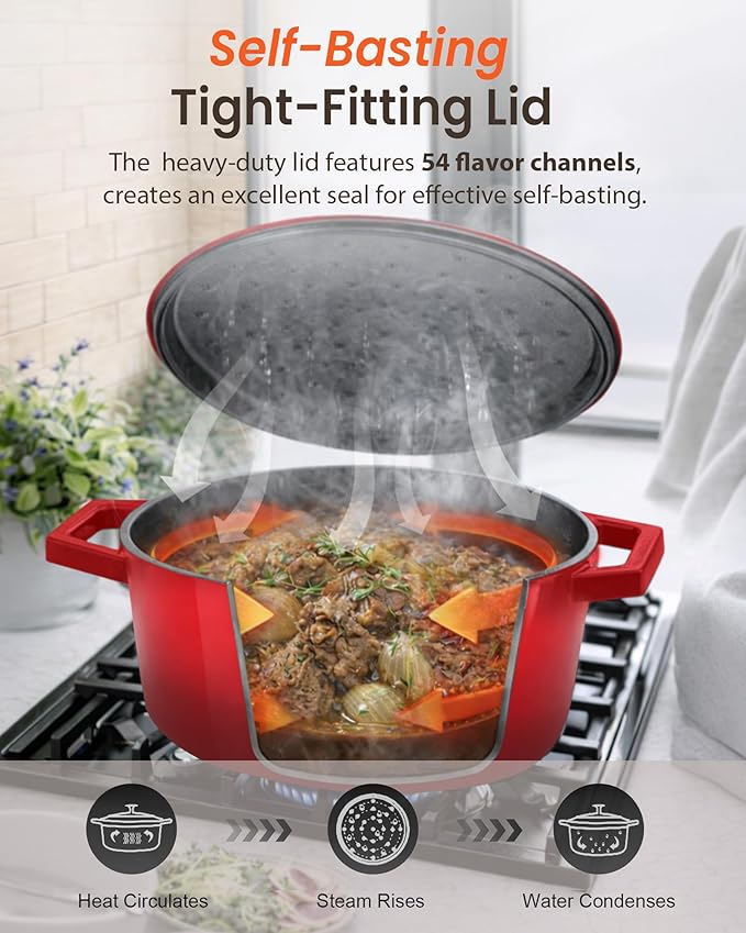 Nuwave 6QT Healthy Enameled Cast Iron Dutch Oven Pot - Image 7