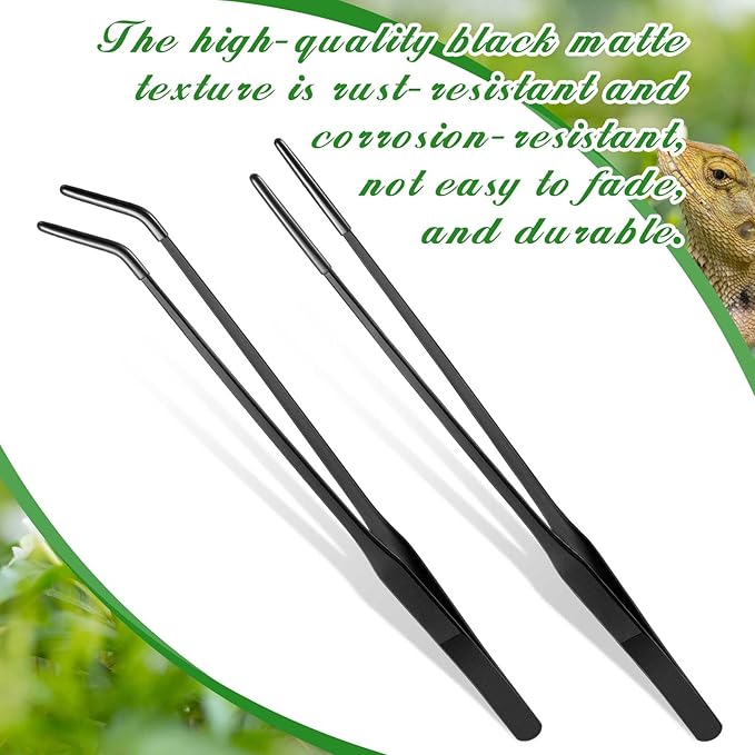Lasnten 2 Pcs Extra Long Stainless Steel Reptile Feeding Tongs - Image 5