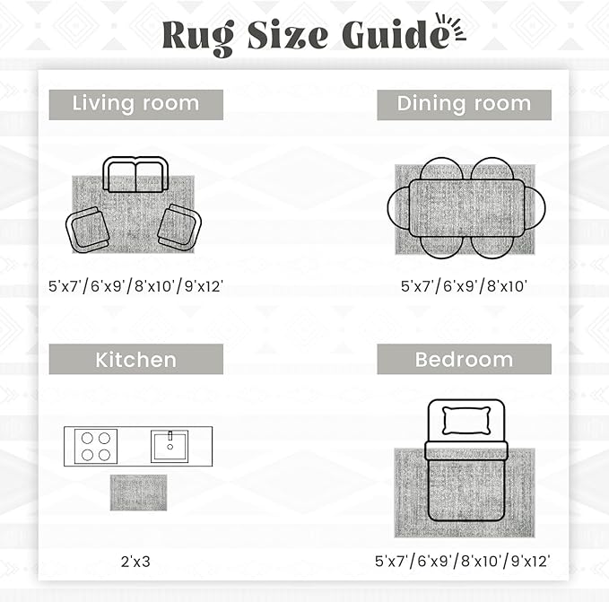 6x9 Area Rugs for Living Room: Washable Moroccan Geometric Boho Rug Farmhouse - Image 8