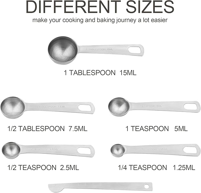 Stainless Steel Measuring Cups and Spoons Set, 18/8 Steel Material Heavy Duty 5 - Image 5