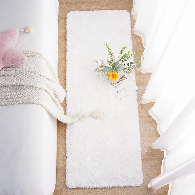 Chicrug Soft Runner Rug for Bedroom Living Room Plush Fluffy Rugs 2x6 Feet - Image 5