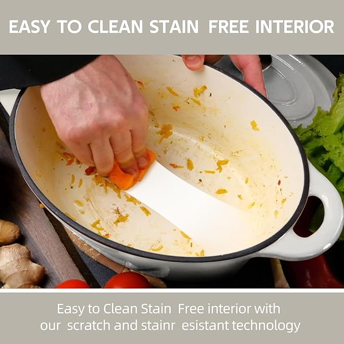 5.5 Quart Oval Enameled Cast Iron Dutch Oven Pot