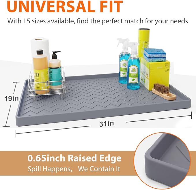 TigeJoy 31" x 19" Under Sink Mats - Image 2