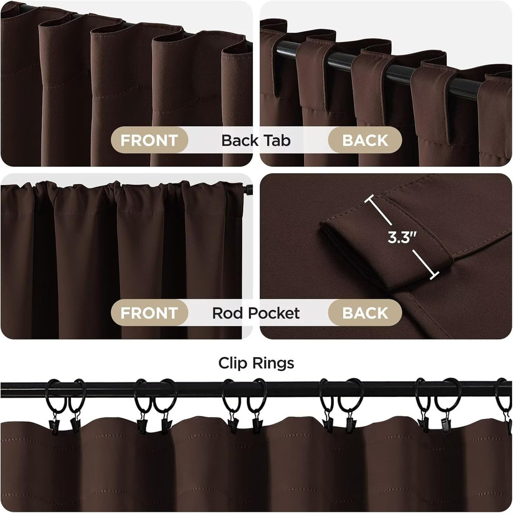 Joydeco Blackout Curtains 96 Inches Long for Bedroom, Thermal Insulated Black...
