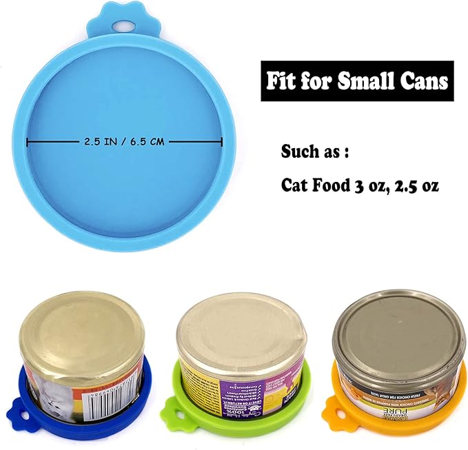 COMTIM Small Size Cat Food Can Lids, 2 Pack Silicone Cat Food Can Lids Covers - Image 2