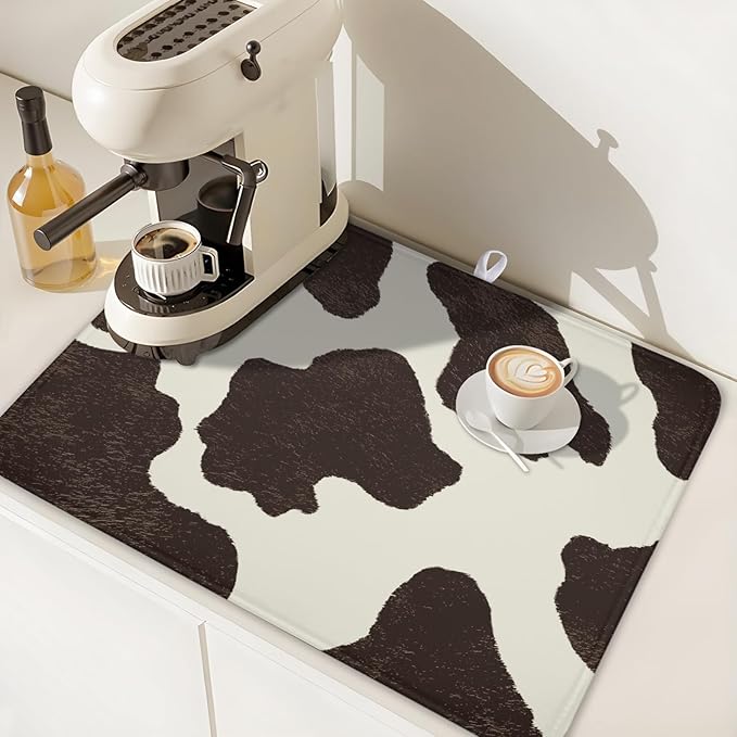 Milk Cow Drying Mat 24x18 Inch, Cattle Fur Farmhouse Dish Drainer Mats Summer - Image 7
