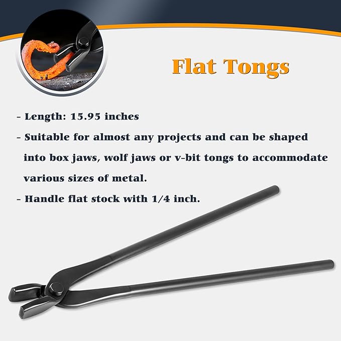 Blacksmith Tongs Knife Making Tongs Set V-Bit Blade Tongs, Flat Tongs, Blade - Image 5