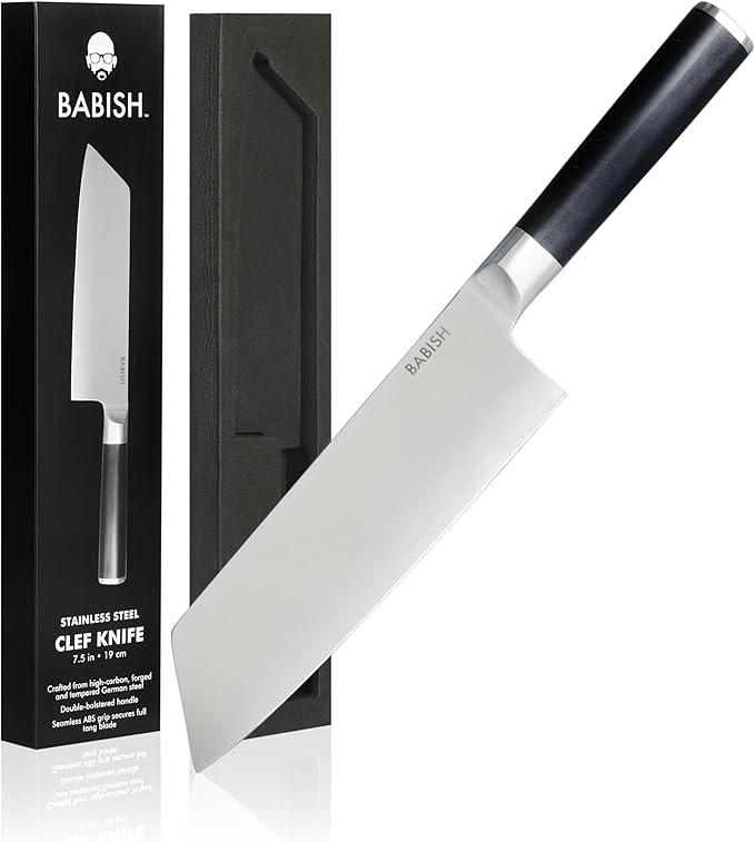 Babish High-Carbon 1.4116 German Steel Cutlery, 7.5" Clef Kitchen Knife by Babish