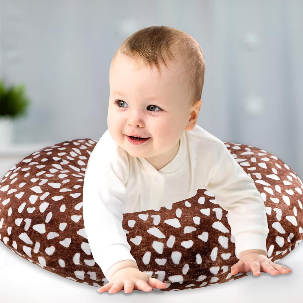 GFU Nursing Pillow Cover for Baby Boys and Girls, Minky Breastfeeding Pillow Case for Newborn, Soft Deer Skin Print Breastfeeding Pillow Slipcover, Stretchy Feeding Cover