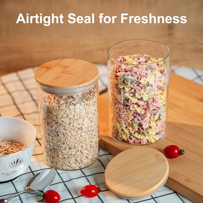 Liuruiyu Glass Food Storage Jars 6-Pack 37oz - Image 2