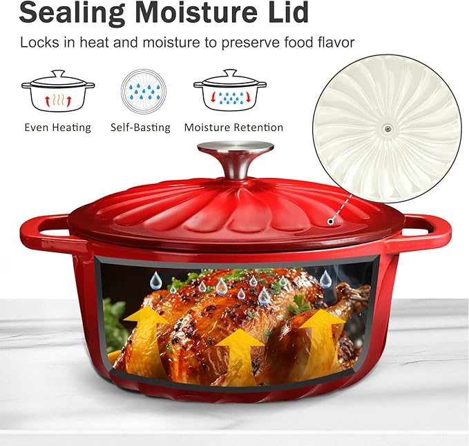 6 QT Enameled Cast Iron Dutch Oven