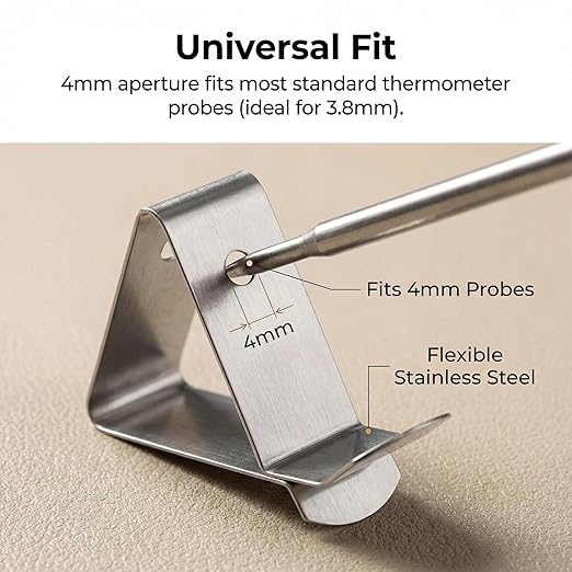 4Pcs Stainless Steel Thermometer Probe Clips, Ambient Thermometer Probe Holders - Image 3