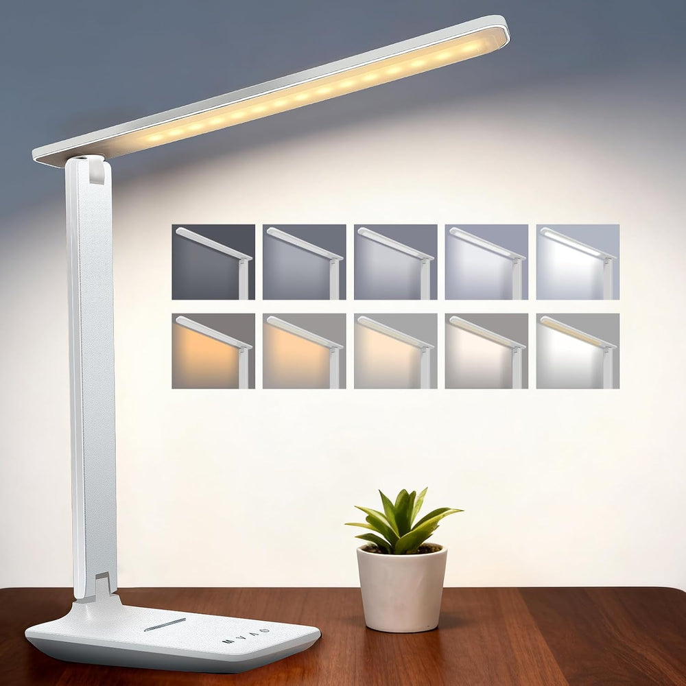 LED Portable Bright Rechargeable Desk Lamp, 4000mah Dimmable Touch Battery Op...