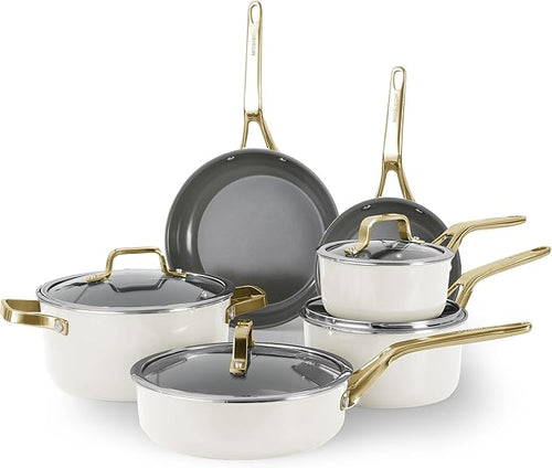 10-Piece Nonstick Ceramic Cookware Set, Non-Toxic Ceramic Coated Aluminum Pots by Unknown