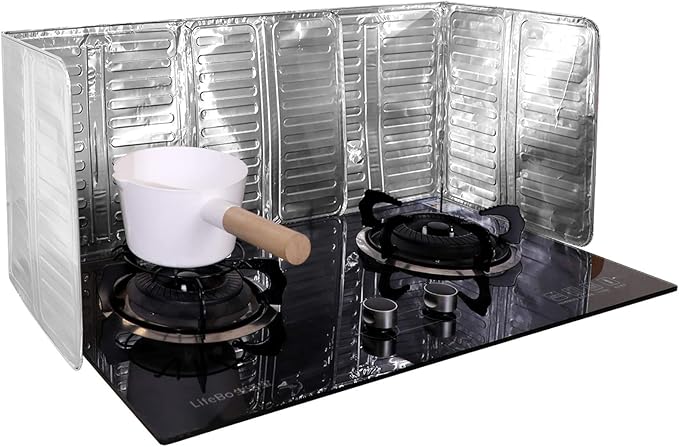 2 Pieces Splatter Guards for Frying Stove Splatter Guard Anti Oil Barrier by Shappy