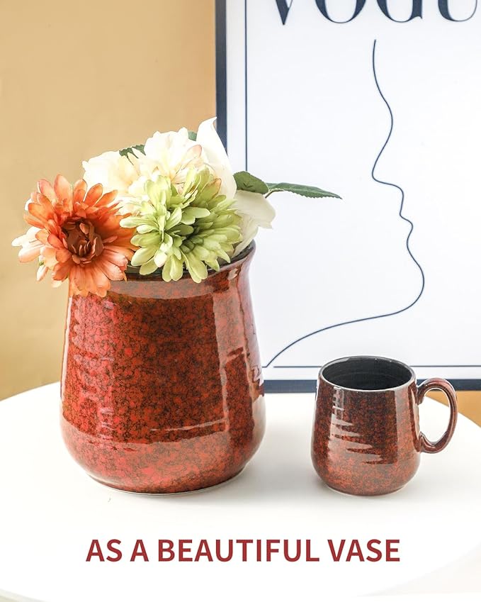 HASENSE Kitchen Utensil Holder for Countertop, 7.1” Large Ceramic Utensil Crock - Image 6