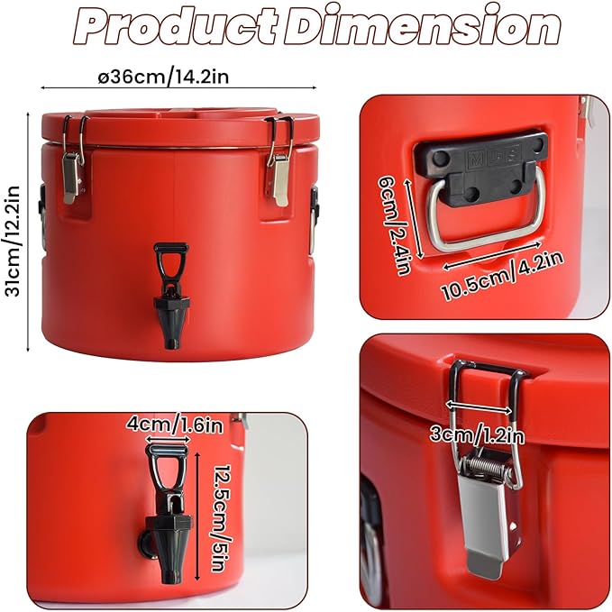 20L/5Gal Insulated Beverage Dispenser, Ice & Hot Drink Dispenser