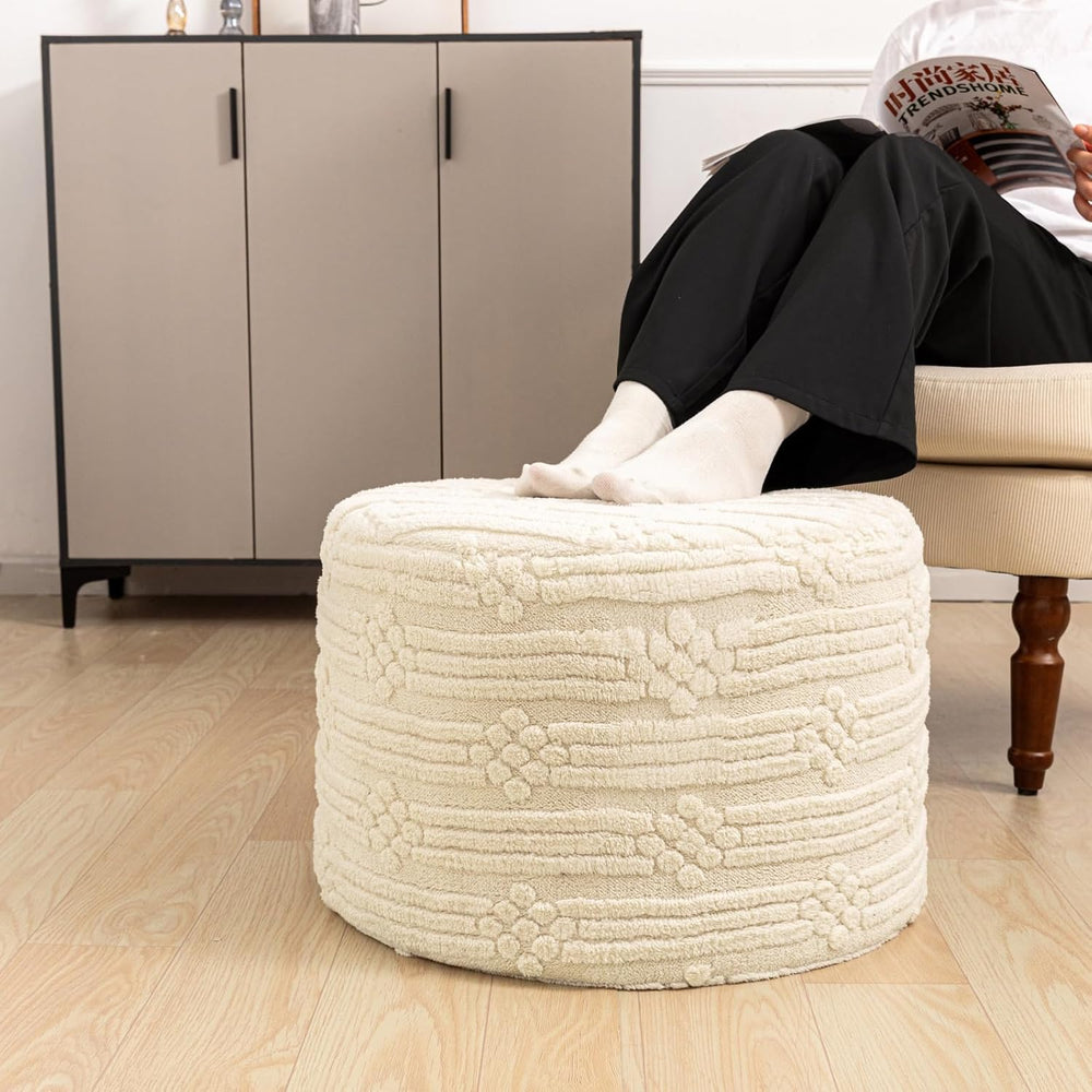 Asuprui Ottoman Foot Rest,Linen,All-in-one Foam Pouf Footstool 20x14 in | Foo...
