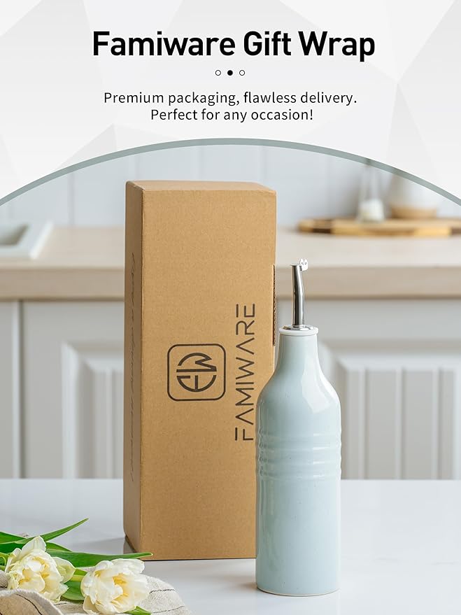 famiware Jupiter 16oz Ceramic Olive Oil Dispenser Bottle, 1 Piece Oil Dispenser - Image 7