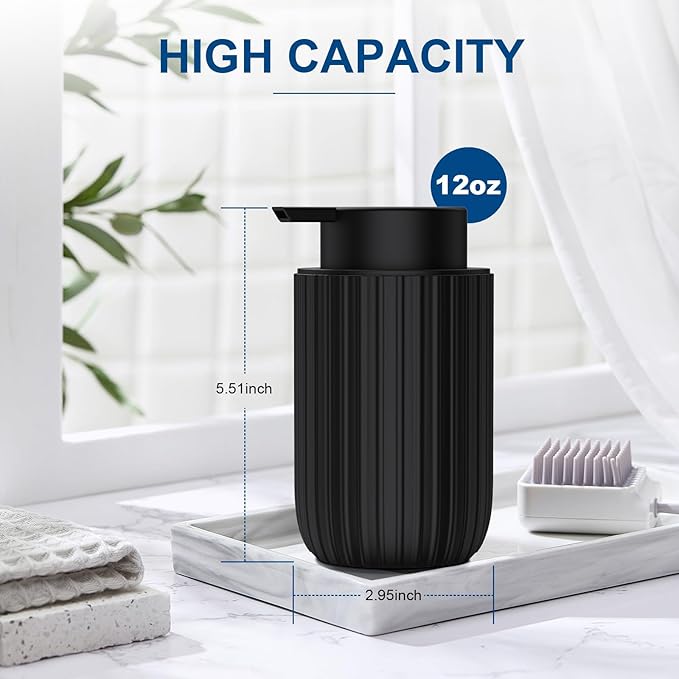 Ceramic Foaming Soap Dispenser, 12 oz Bathroom Foam Hand Soap Dispenser - Image 6