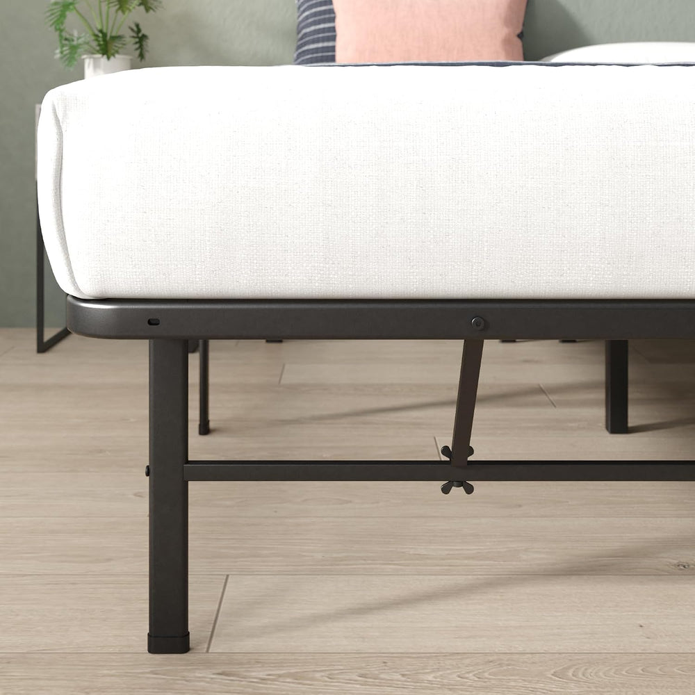 Zinus 14 Inch Rumi Metal Bed Frame, No Box Spring Needed, Black, Queen