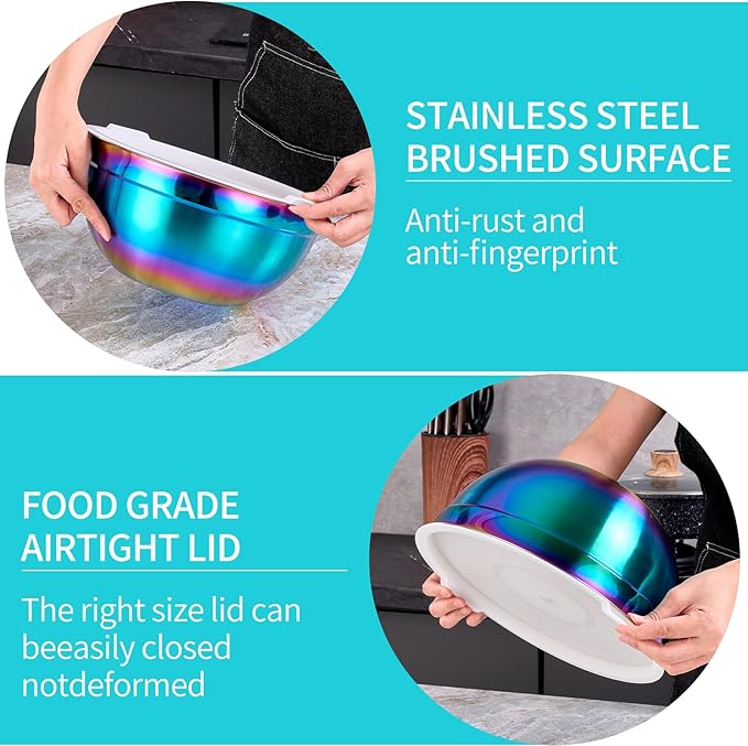 4 Piece Rainbow Mixing Bowls