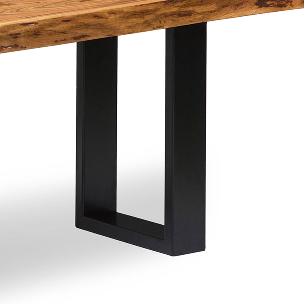 Alaterre Furniture Alpine Live Edge Solid Wood 48" Bench with Metal Legs...