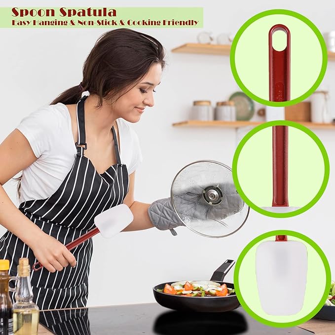 Commercial Spoonula Rubber Spatula Set, High Heat Spatula Spoon 16 Inches - Image 4