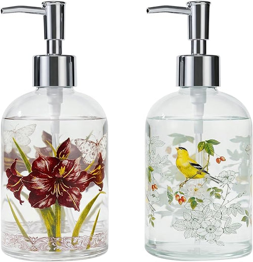 17oz Glass Soap and Lotion Dispenser Bottle by Topadorn