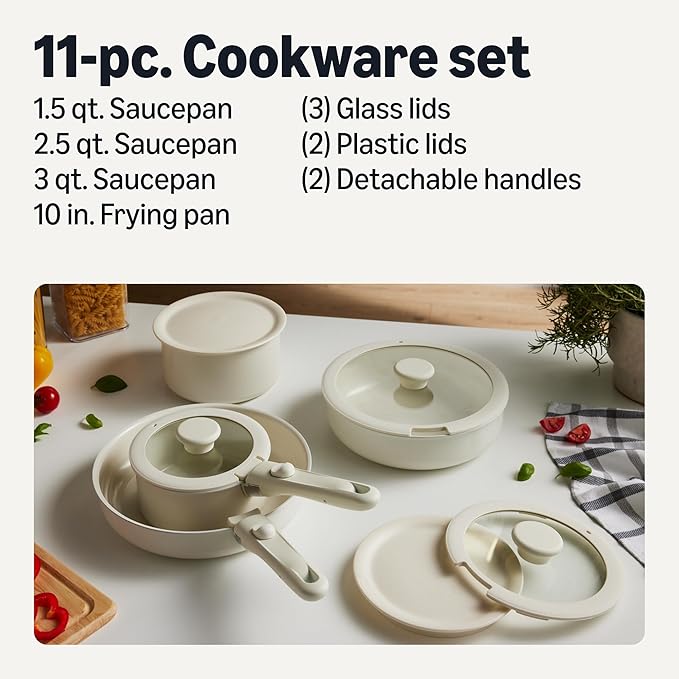 Amazon Basics Ceramic Nonstick Cookware Set - Image 2