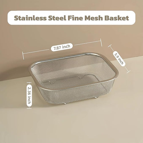 18/8 Stainless Steel Fine Mesh Strainer Basket - Image 2