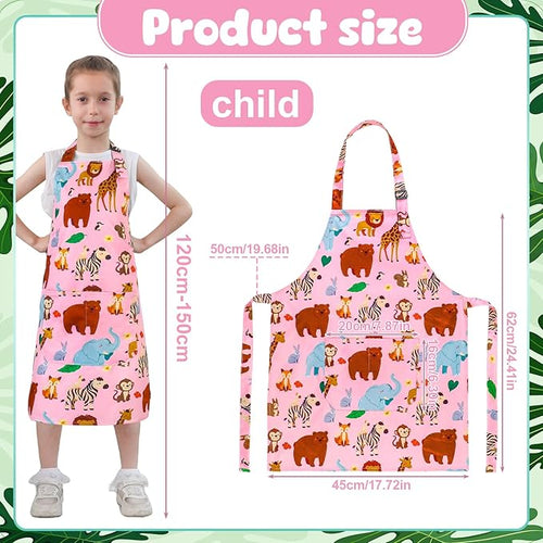 2 Pack Kids Apron, Cute Cooking Aprons, Waterproof Art Apron - Image 2