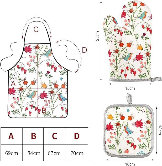 5 Pcs Kitchen Stuff, Kitchen Oven Mitts and Pot Holders Sets - Image 2