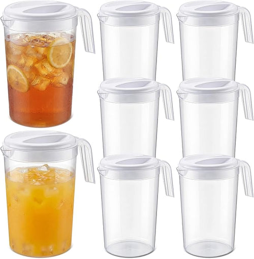 6 Pcs 4 Quart / 1 Gallon Plastic Pitchers by Unknown