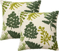 YIcabinet Pack of 2 Throw Pillow Covers,Embroidered Tree Pattern Pillow Case Soft Square Decorative Pillowcases for Home Sofa Couch 18x18 Inch