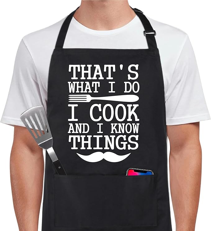 Xornis 100% Cotton Funny Apron for Men Women Adjustable Bib Aprons by Xornis