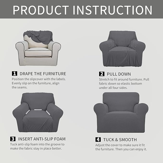 Easy-Going Stretch Oversized Chair Sofa Slipcover 1-Piece Couch Sofa Cover