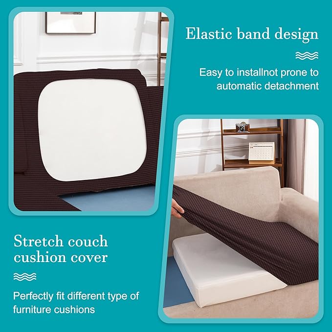 14 Pcs Stretch Patio Cushion Covers, - Image 5