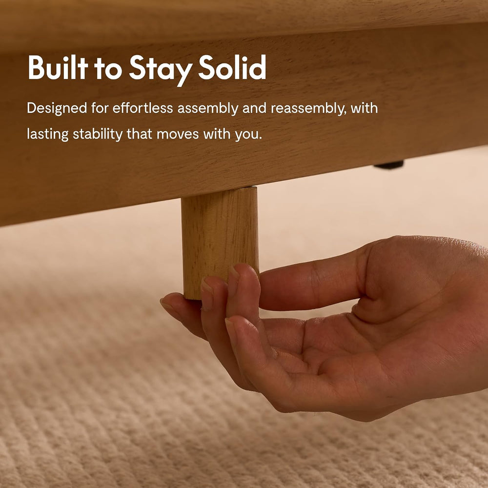 FLEXISPOT Hako G1 Queen Solid Wood Platform Bed with Tool-Free Assembly