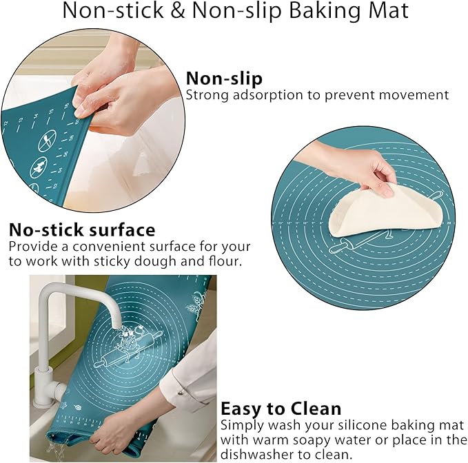Silicone Pastry Mat 32" x 24" Extra Thick Non Stick Baking Mat - Image 4