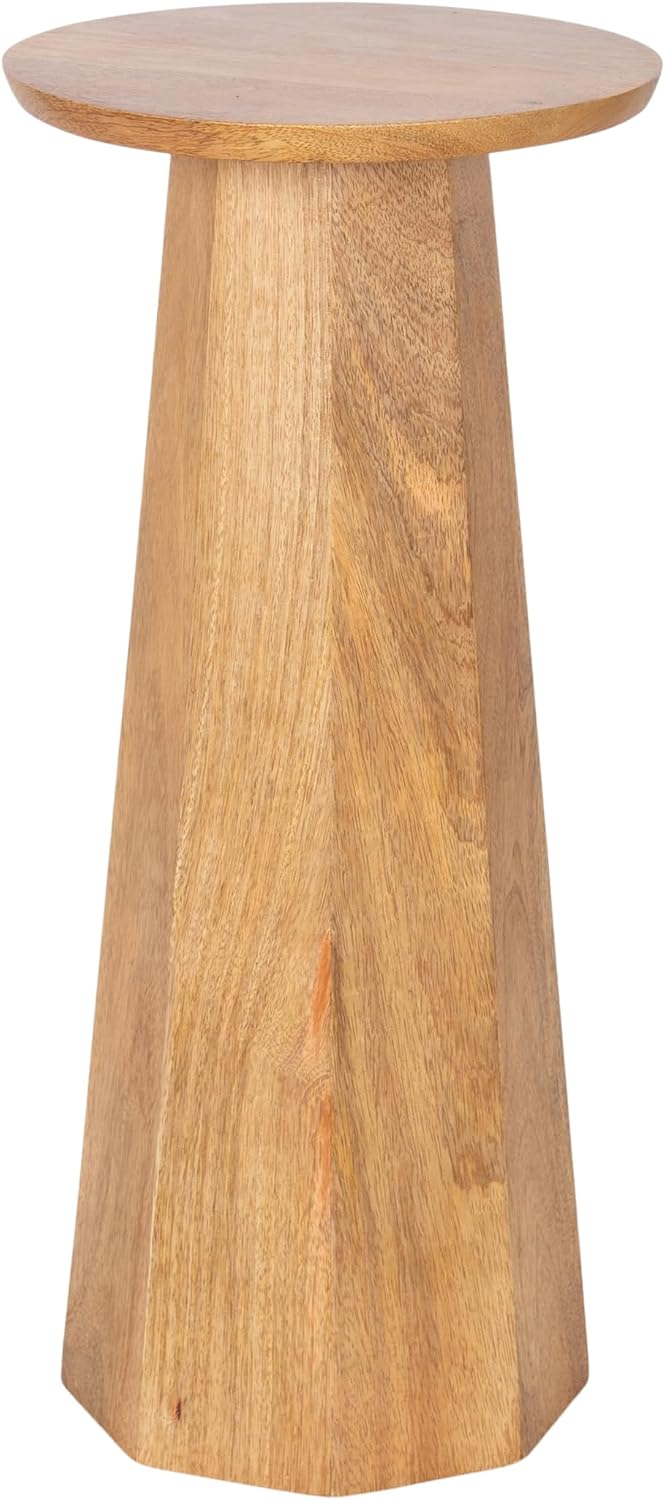 Kate and Laurel Hemingson Modern Mango Wood Round Drink Table, 10 x 10 x 22, ...